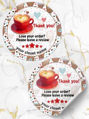 60 Pack Stickers with Personalization Coffe Stickers 2 inch Glossy